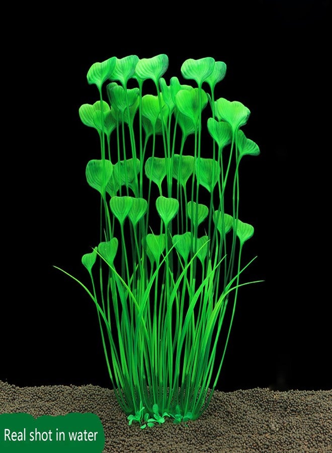 BYERUITE 2PCS Aquarium Decor Plastic Plants, Large 16 Inches Artificial Fish Tank Plants (Green) - Image 5